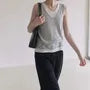 V-Neck Two Tone Layered Tank Top