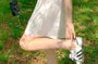 Spaghetti Strap Plain Drawstring Mini A-Line Dress