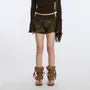 High Waist Camouflage Color-Block Shorts