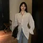 Long-Sleeve Collared Plain Button Up Shirt