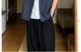 Oversized Striped Cuban-Collar Shirt with Dual-Pocket