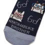 Nekomaruke Cat Print Socks Blue