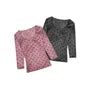 Elbow Sleeve Scoop Neck Polka Dot Slim-Fit T-Shirt