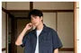 Oversized Striped Cuban-Collar Shirt with Dual-Pocket