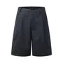 Pleated Denim Shorts