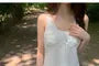 Sleeveless V-Neck Plain Lace Trim Crop Top