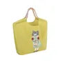 Parlor Suzurando Water Repellent Cat Embroidery Tote Bag M Size Mustard