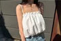 Spaghetti Strap Plain Bubble Camisole Top