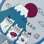 Cat Nekomaruke and Mount Fuji Foldable Round Paper Fan