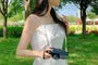 Spaghetti Strap Plain Drawstring Mini A-Line Dress