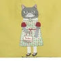 Parlor Suzurando Water Repellent Cat Embroidery Tote Bag M Size Mustard