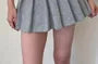 High Waist Plain Pleated Mini Skirt