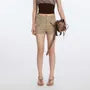 High Waist Plain Slim-Fit Cargo Shorts