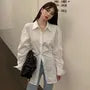 Long-Sleeve Collared Plain Button Up Shirt