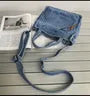 Denim Top Handle Crossbody Bag